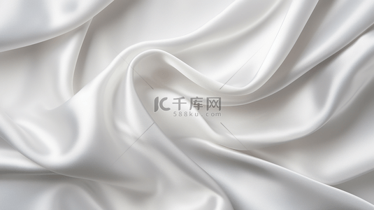 白色织物带有柔和波浪纹理背景。