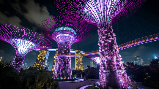 新加坡动漫摄影照片_紫树灯新加坡地标
