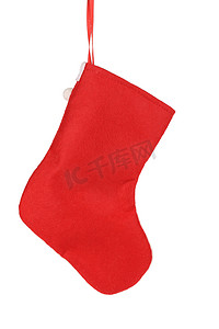 装饰圣诞红袜子。