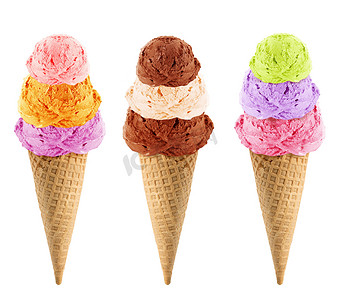 冰淇淋底纹摄影照片_蛋卷冰淇淋