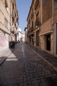 城市设计摄影照片_马里亚纳皮内达街，格拉纳达，西班牙