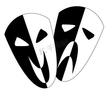 黑白舞台面具