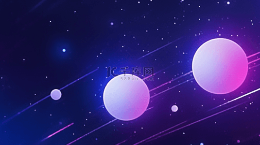 抽象科技感粒子星球蓝紫色背景