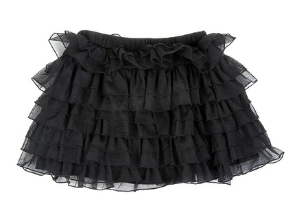 黑色系带半身裙