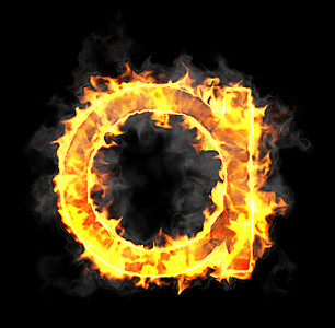 字体摄影照片_燃烧和火焰字体A字母