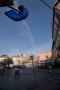 埃尔维拉拱门、自由广场和阿尔拜辛标志，格拉纳达，西班牙