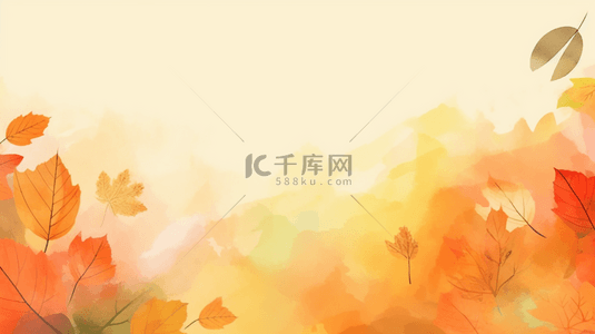 初秋背景图片_清新的秋天的叶子黄叶背景