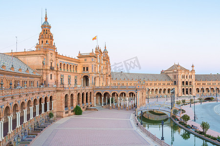 拱形摄影照片_西班牙塞维利亚西班牙广场