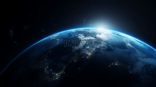 宇宙星球背景图片_蓝色科技感地球星球宇宙背景6