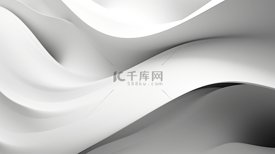 灰色背景图片_3D渲染的白色波浪。曲线形状。白色建筑。现代极简设计。