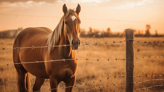 马匹摄影照片_马场围栏内的马匹4