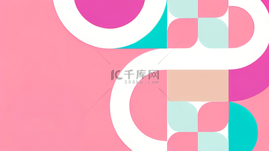 粉色几何抽象形状包豪斯抽象图案