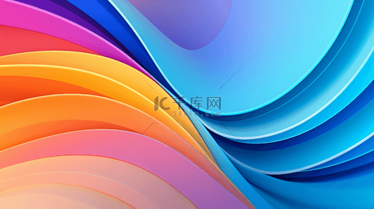 抽象液体色彩背景图片_矢量色环形抽象线液体几何背景