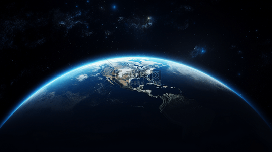 蓝色地球背景图片_蓝色科技感地球星球宇宙背景11