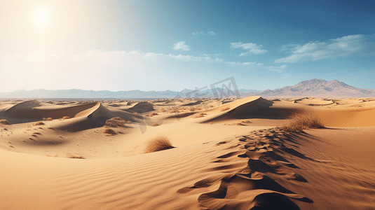 沙漠摄影照片_烈日下的沙漠