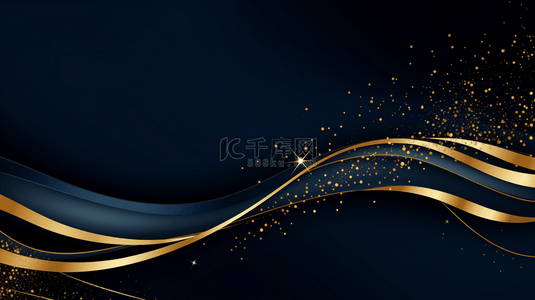 效果素材背景图片_一个蓝色的背景上的黄金线条。