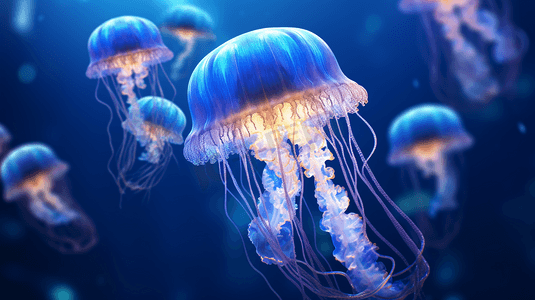 深海中发光的水母6
