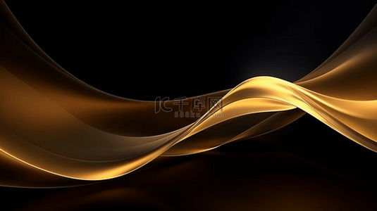 金色波浪线背景图片_光滑的金色波浪背景