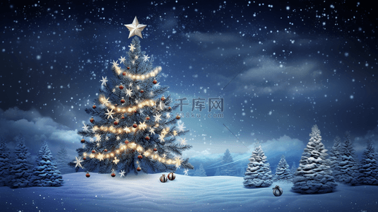 冬季的树背景图片_时尚的圣诞树横幅模板。