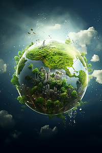 保护家园绿色地球背景图片_关爱地球保护家园