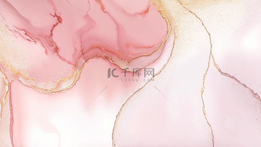 粉色金粉时尚大理石抽象流体彩墨纹理