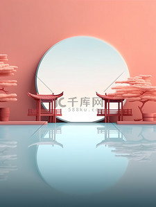 中式背景圆形产品展台17