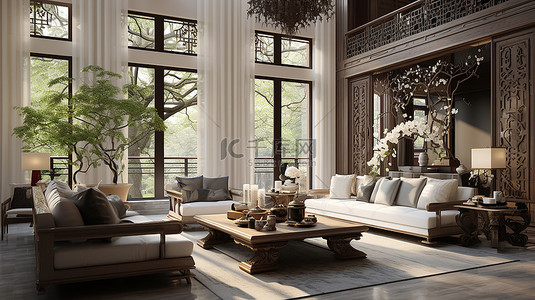 新中式客厅设计大气温馨
