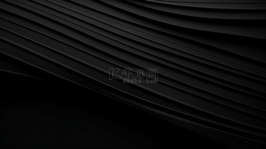 黑色极简背景图片_一个黑色背景，中间有一个白色的波浪。