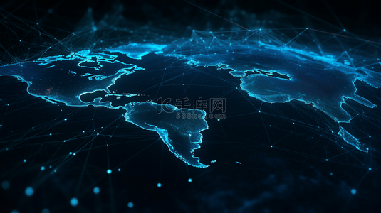 世界地图背景图片_蓝色唯美世界地图粒子光效背景12