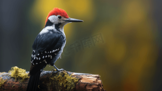 黑、红、白啄木鸟的波克摄影