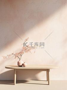 新中式暖色桌子电商背景6