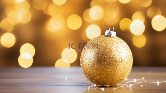 2017年新年黄金圣诞球背景。