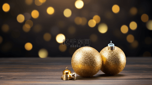 2017年新年背景图片_2017年新年黄金圣诞球背景。