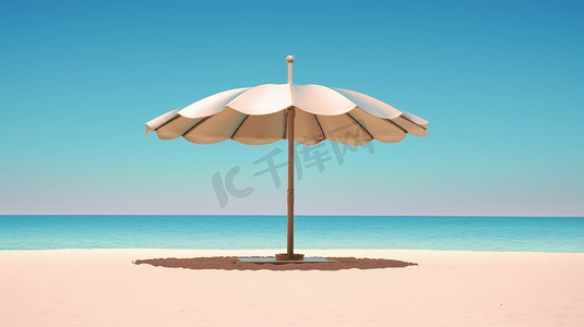 太阳伞摄影照片_夏天夏季夏日摄影图配图旅游旅行度假海边假期太阳伞沙滩大海海洋