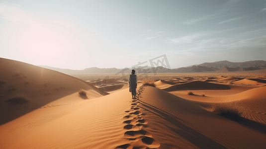 行走在沙漠中的人2