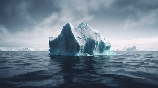 冰山摄影照片_漂浮在大洋中央的冰山3