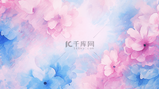 蓝色背景粉色花朵背景图片_粉色蓝色花朵丰富多彩的抽象艺术纹理背景设计