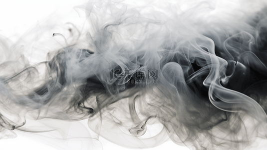 冰风背景图片_蓬松浓密的黑白色烟雾迷雾烟云运动