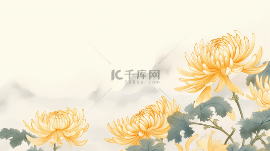 唯美金黄色菊花重阳节背景10