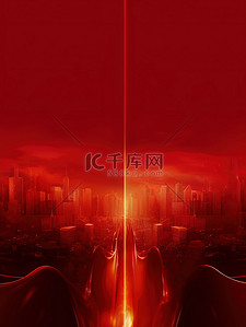 中国轮廓背景图片_国庆大气红色背景城市轮廓4
