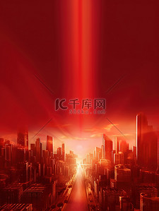 中国轮廓背景图片_国庆大气红色背景城市轮廓1