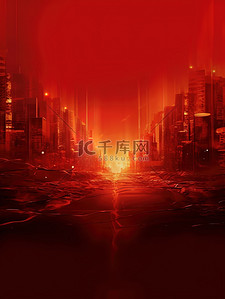 红色背景图片_国庆大气红色背景城市轮廓10