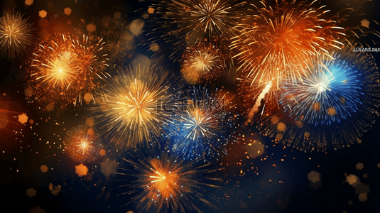 2017年的庆祝背景，金色字母和五颜六色的彩带。