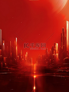 中国轮廓背景图片_国庆大气红色背景城市轮廓17