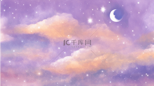 紫色夜空背景图片_梦幻星空浪漫星空夜空背景