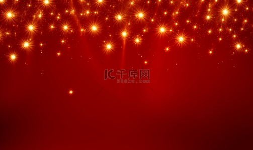 红色闪耀背景图片_红色简约星光闪耀喜庆节日背景