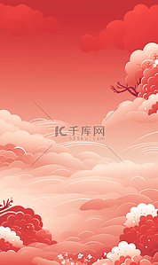 节日喜庆红色背景图片_新年喜庆简约红色海报背景