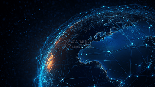 地球背景背景图片_数字电网圆技术商业背景