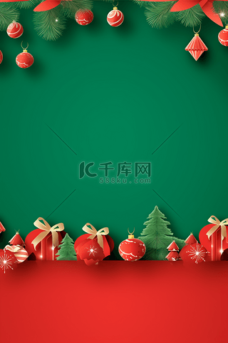 礼物背景图片_红绿搭配圣诞节促销海报背景