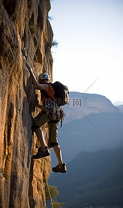 攀岩攀登高处远望励志背景